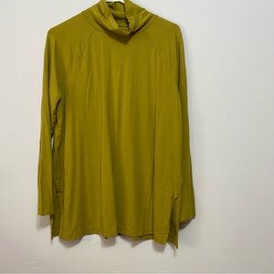 J. Jill Luxe Supima Cotton Everyday Turtleneck Tunic Green Sz Large Petite